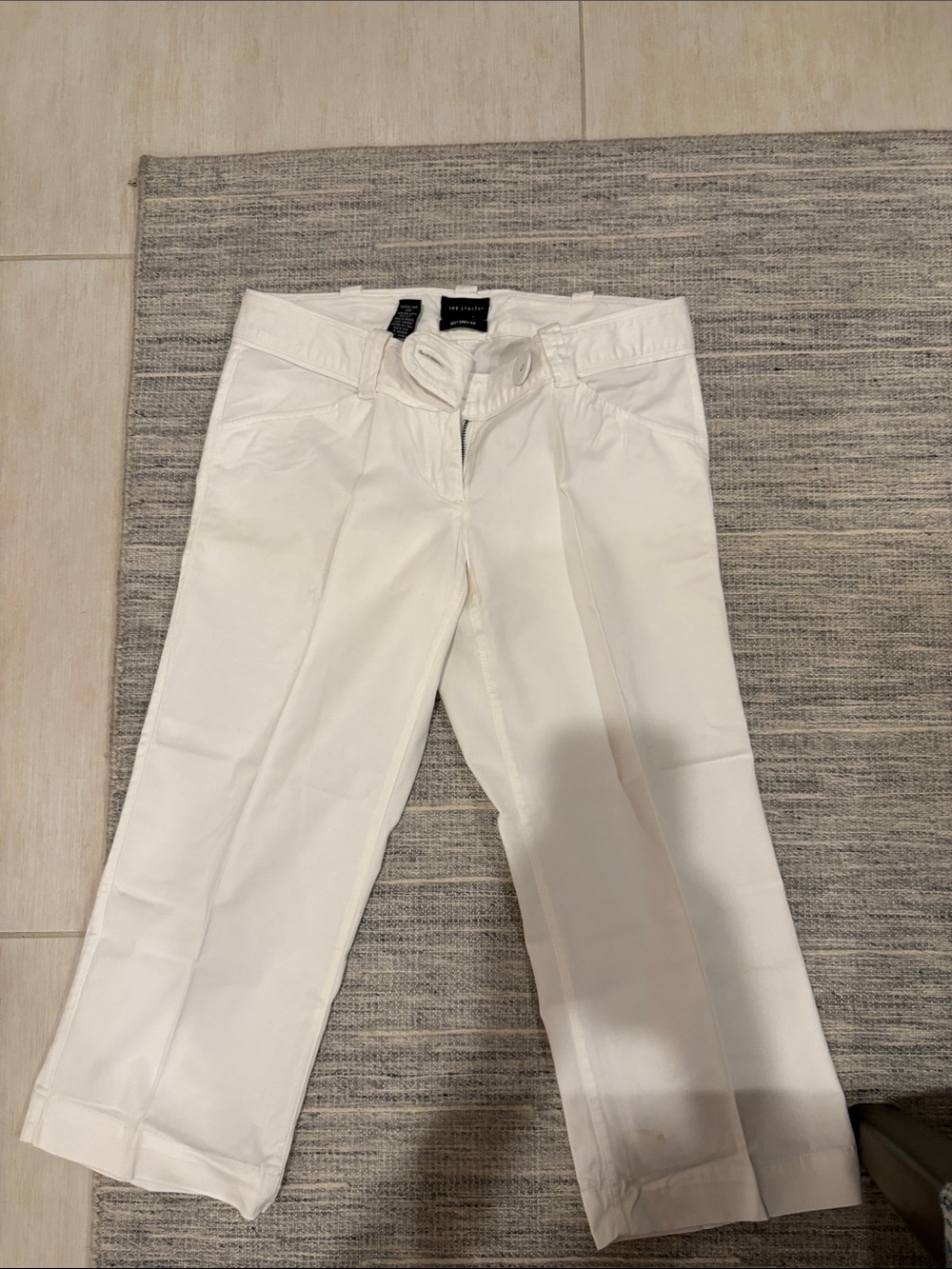 The Limited White Cropped Straight-Leg Capris